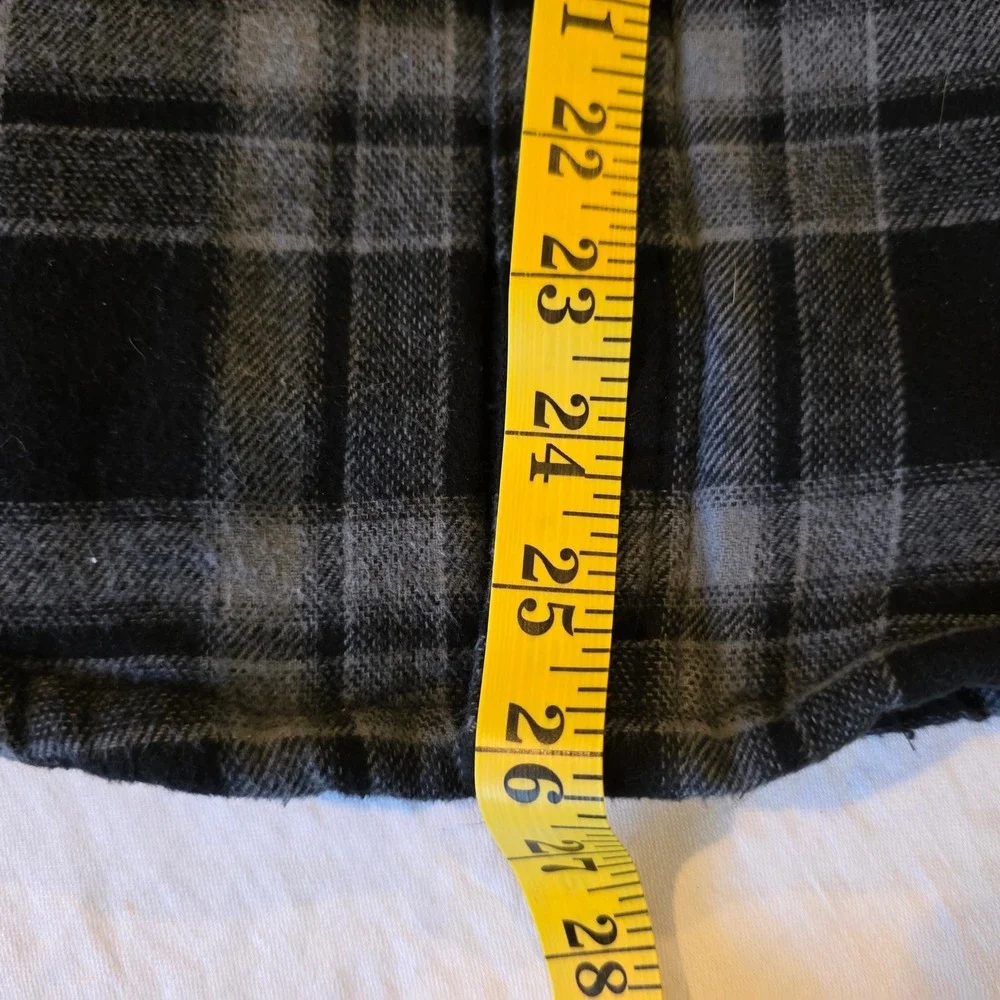 Legendary Outfitters Mens Plaid Hooded Flannel Shirt Jacket Grey‎ Black Small